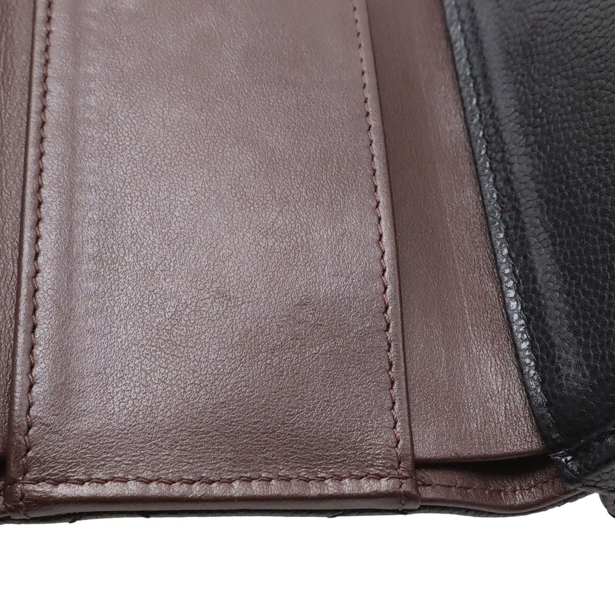 Chanel Classic Small Flap Wallet Quilted CC Logo Trifold Caviar Leather Black — view 5