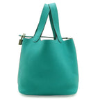 Hermes Picotin Lock 18 PM Tote Taurillon Clemence Leather Blue Paon Taquoiseblue — view 3
