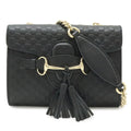 Gucci Micro Guccissima Emily Shoulder Bag Chain Pochette Fringe Tassel Leather
