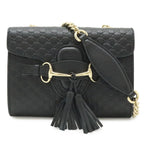 Gucci Micro Guccissima Emily Shoulder Bag Chain Pochette Fringe Tassel Leather