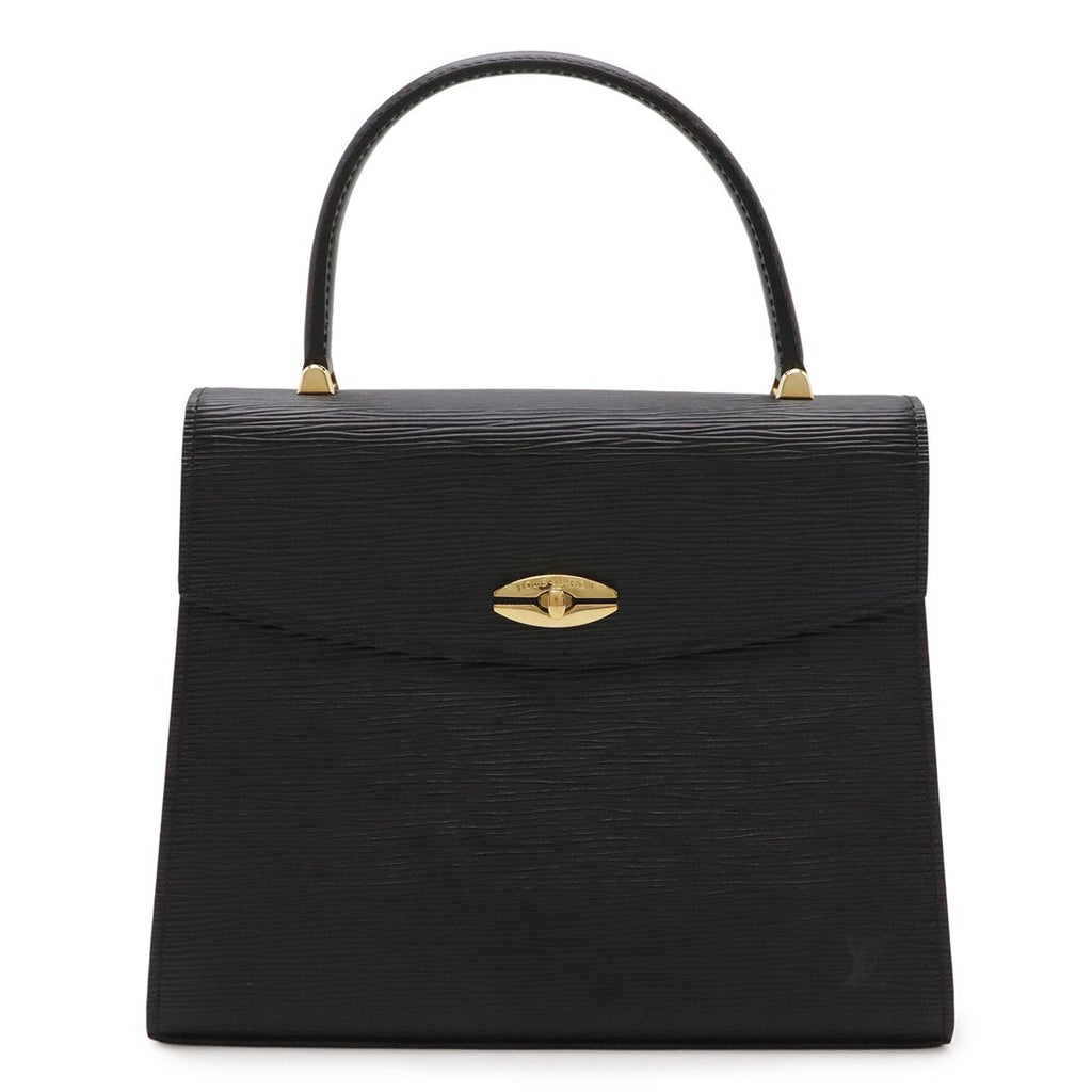 Louis Vuitton Epi Malesherbes Handbag Flap Bag Leather Noir Black Gold