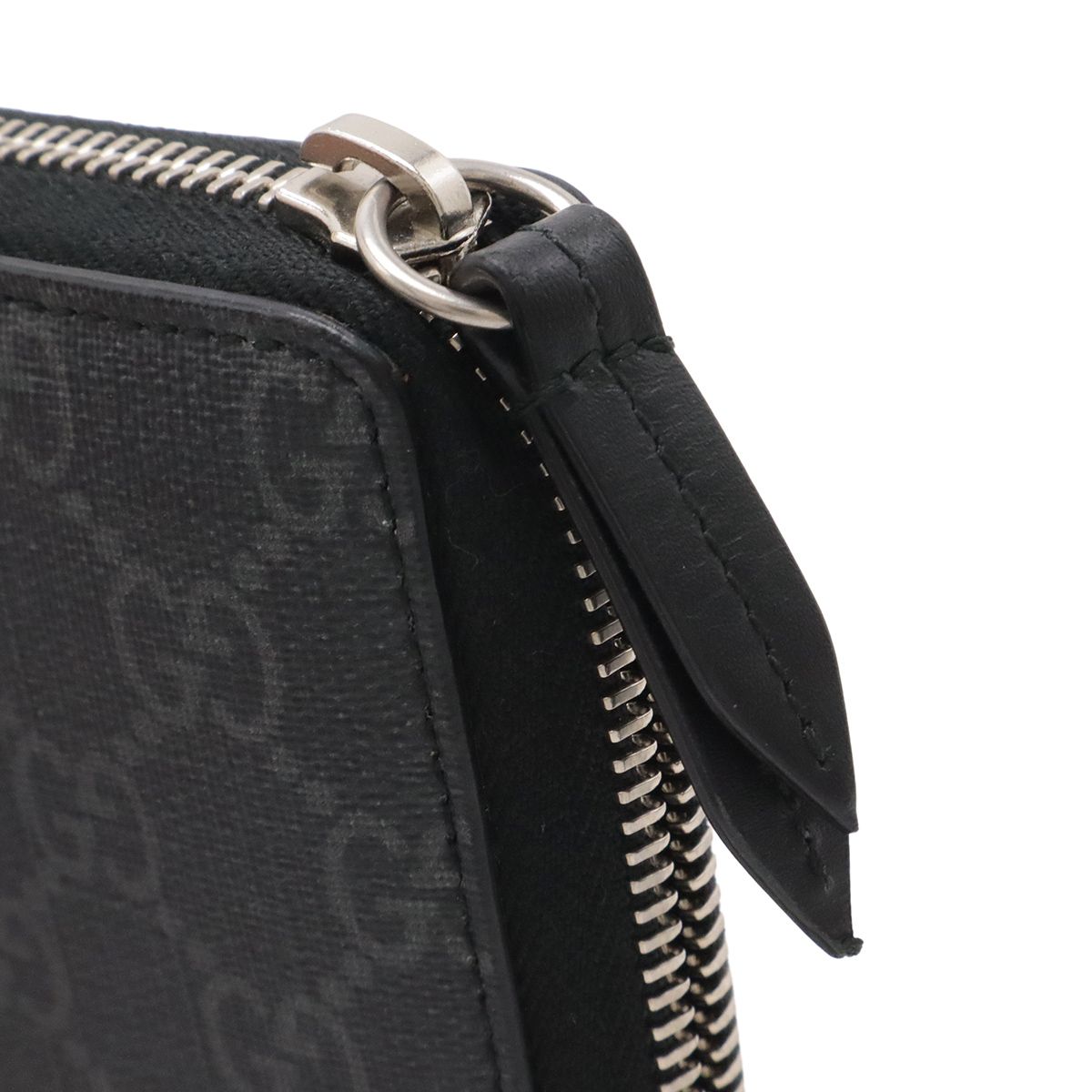 Gucci GG Supreme Zip Around Wallet Wolf Zip Dark Gray Black — view 4