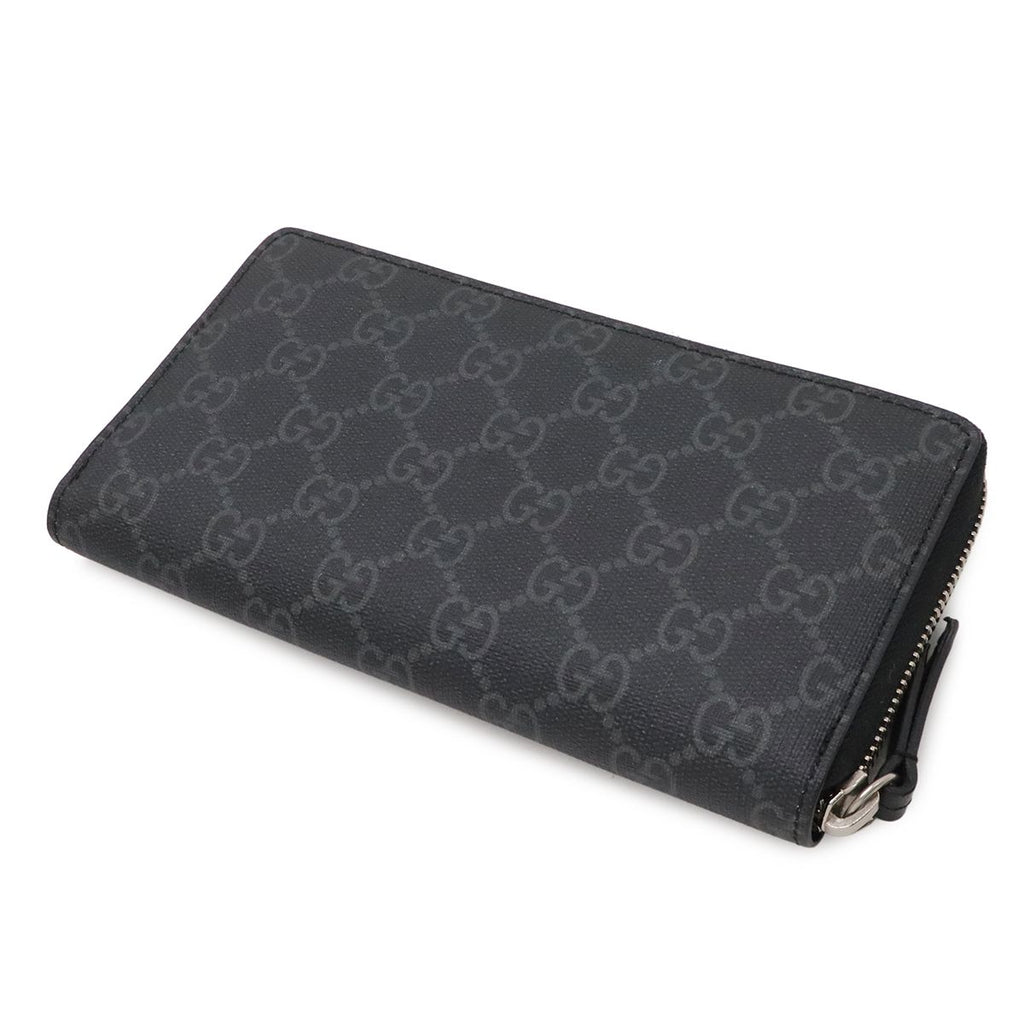 Gucci GG Supreme Zip Around Wallet Wolf Zip Dark Gray Black — view 2