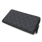 Gucci GG Supreme Zip Around Wallet Wolf Zip Dark Gray Black — view 2