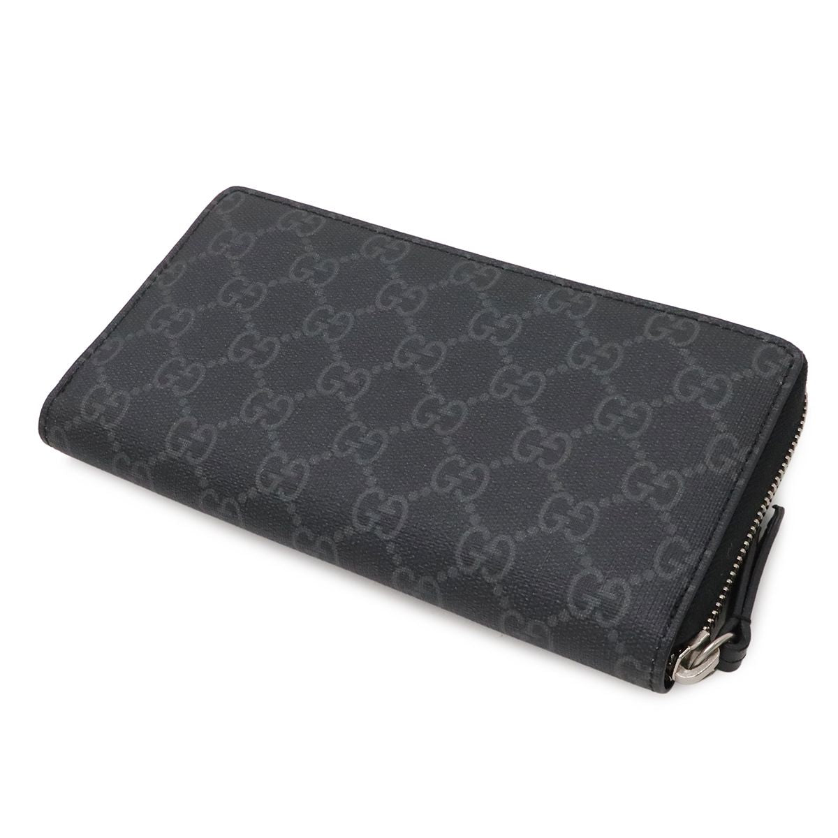 Gucci GG Supreme Zip Around Wallet Wolf Zip Dark Gray Black — view 2