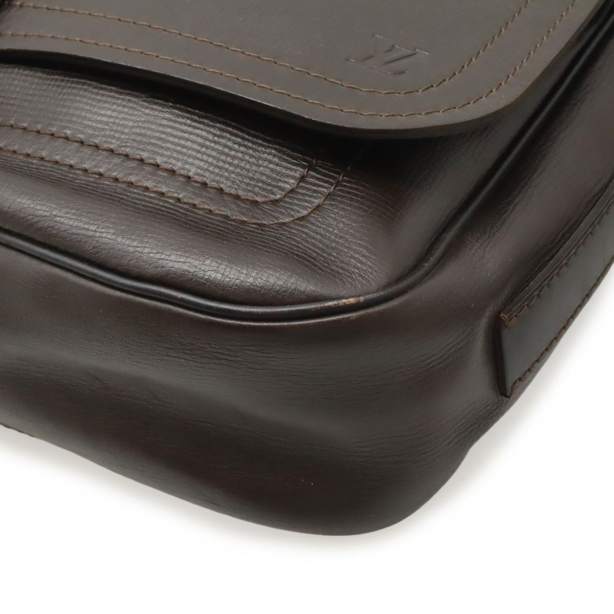 Louis Vuitton Utah Line Messenger Shoulder Bag Leather Cafe Brown — view 3