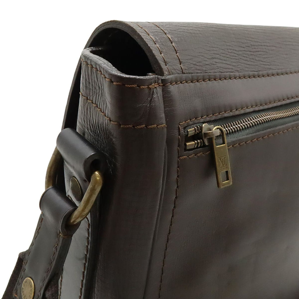 Louis Vuitton Utah Line Messenger Shoulder Bag Leather Cafe Brown — view 4