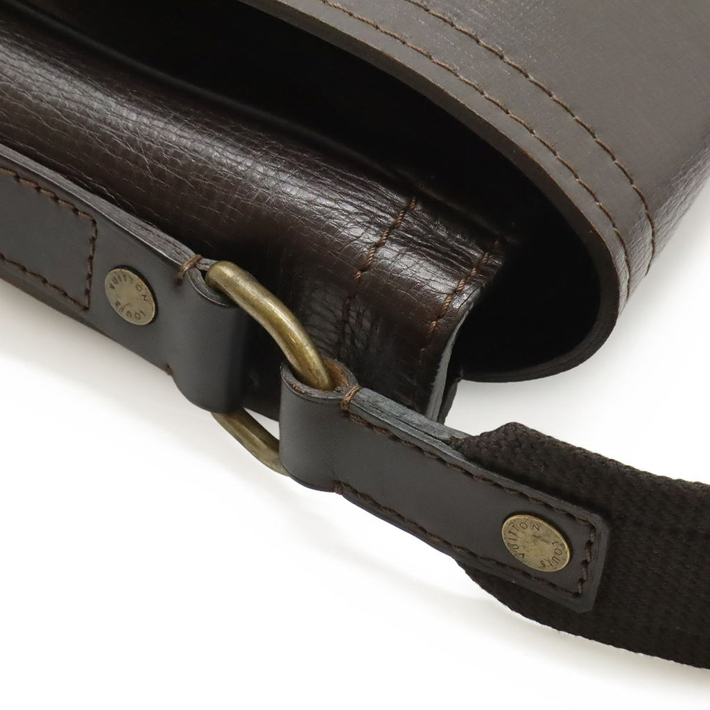 Louis Vuitton Utah Line Messenger Shoulder Bag Leather Cafe Brown — view 5