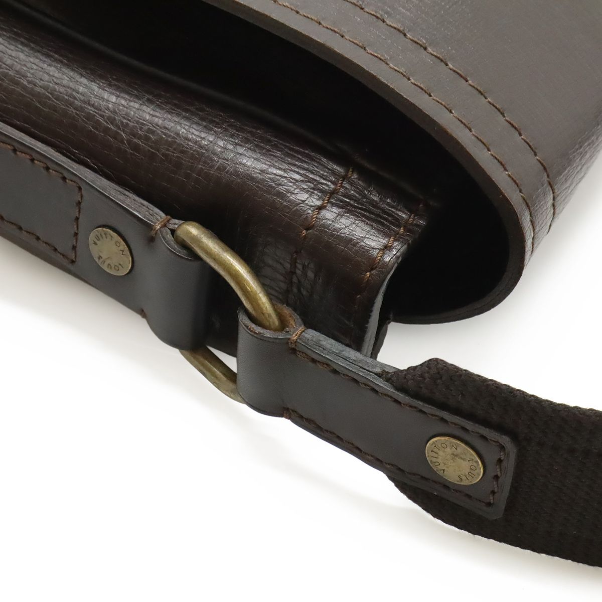 Louis Vuitton Utah Line Messenger Shoulder Bag Leather Cafe Brown — view 5