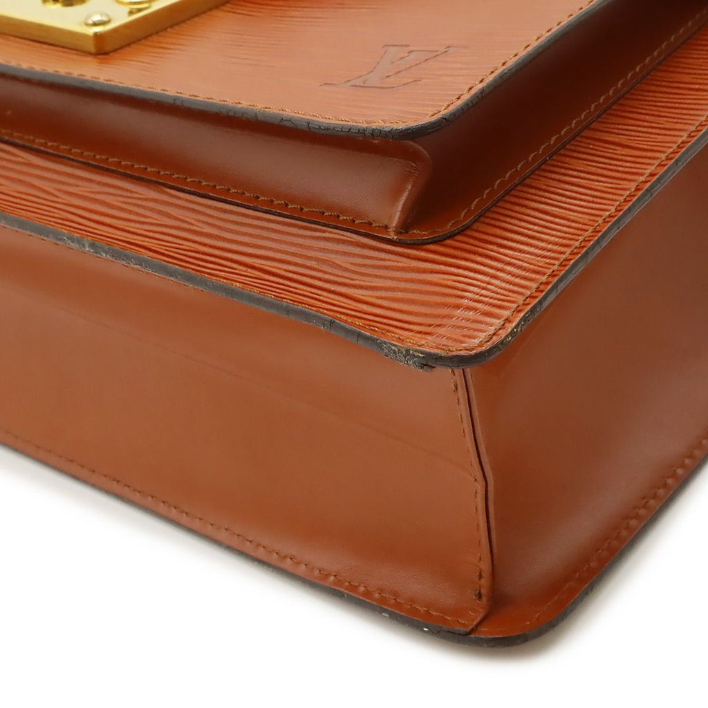 Louis Vuitton Epi Monceau Handbag Second Bag Kenya Brown Gold Key Missing — view 3