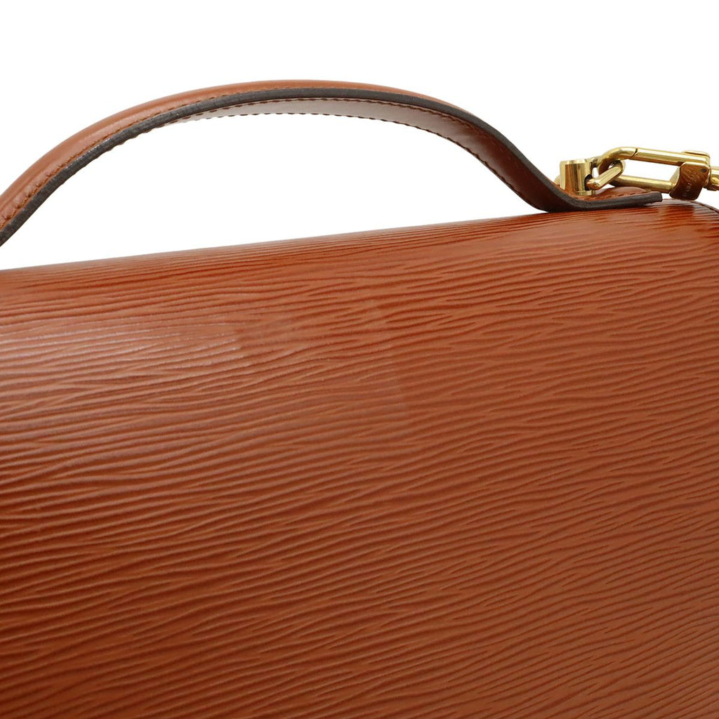 Louis Vuitton Epi Monceau Handbag Second Bag Kenya Brown Gold Key Missing — view 8