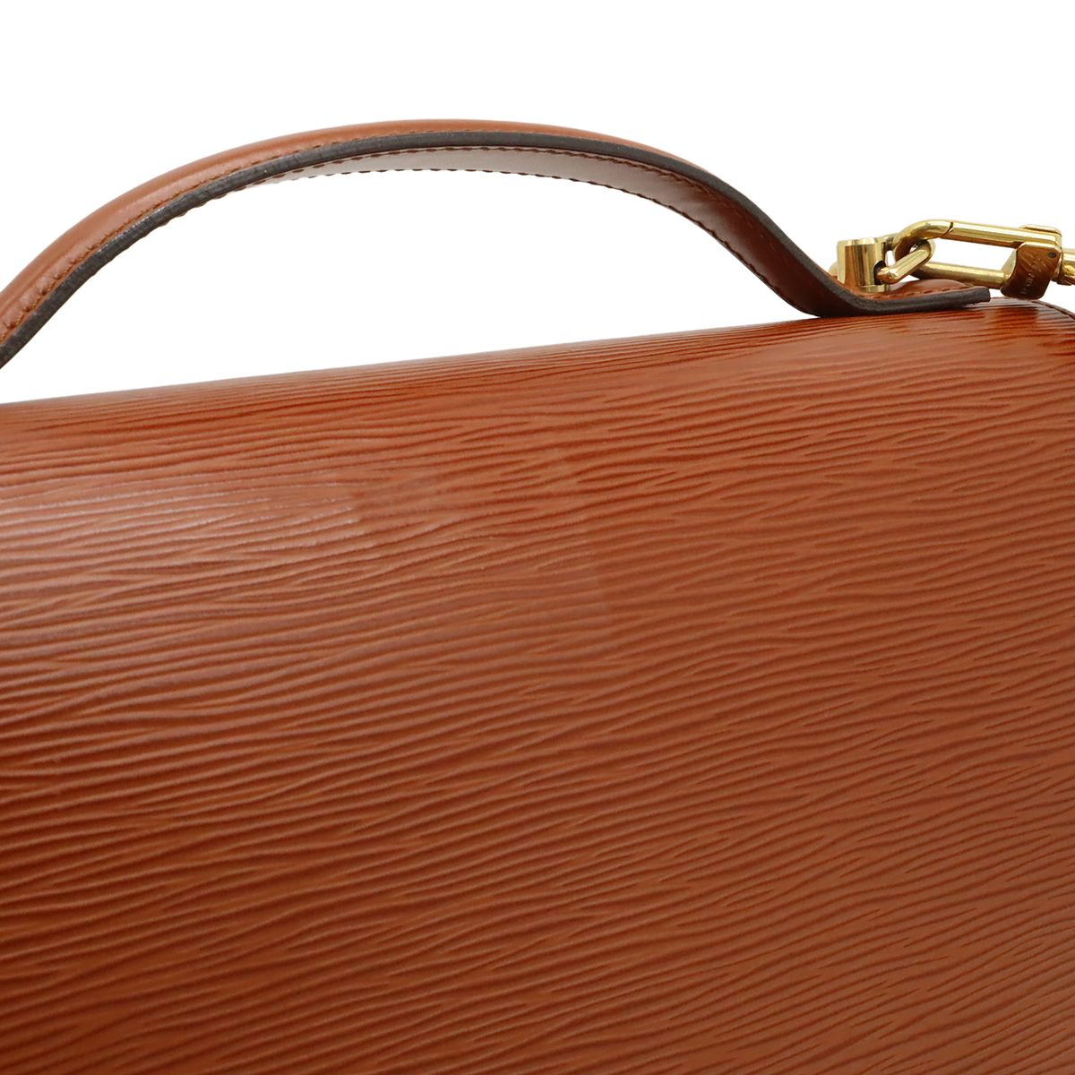 Louis Vuitton Epi Monceau Handbag Second Bag Kenya Brown Gold Key Missing — view 8