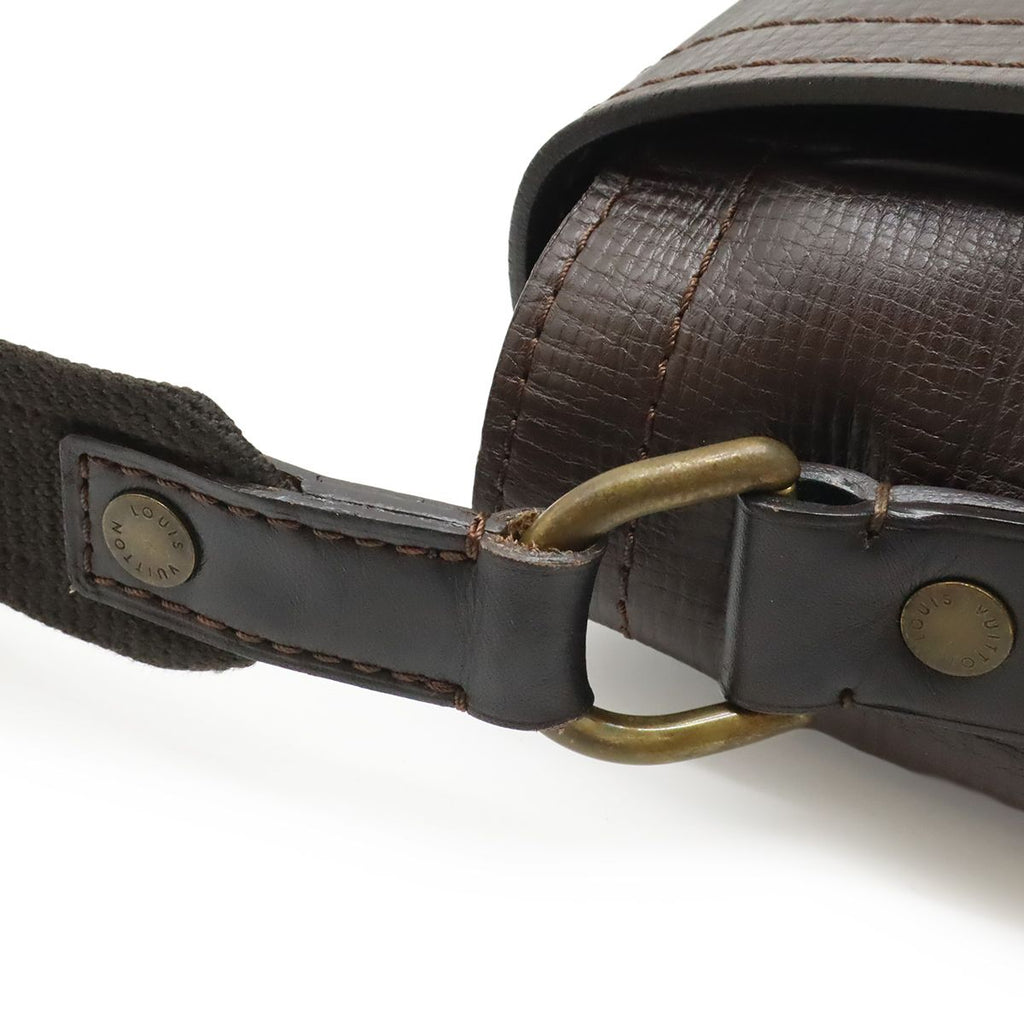 Louis Vuitton Utah Line Messenger Shoulder Bag Leather Cafe Brown — view 5