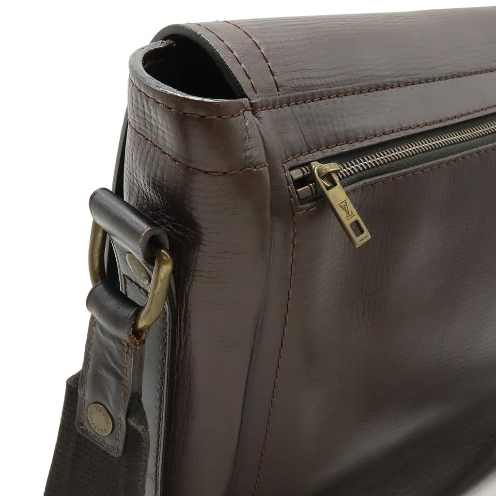 Louis Vuitton Utah Line Messenger Shoulder Bag Leather Cafe Brown — view 4