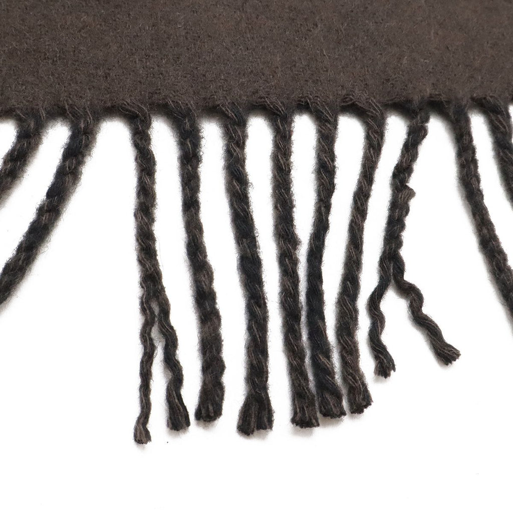 Hermes Cashmere Scarf Tet a Tet Equestre Shawl Fringe Black Dark Brown — view 4
