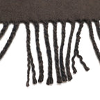 Hermes Cashmere Scarf Tet a Tet Equestre Shawl Fringe Black Dark Brown — view 4