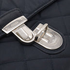 Prada Chain Shoulder Bag 2-Way Clutch Quilted Nylon Leather Navy Silver — view 5