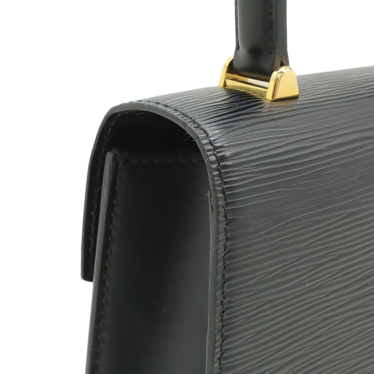 Louis Vuitton Epi Malesherbes Handbag Flap Bag Leather Noir Black Gold — view 4