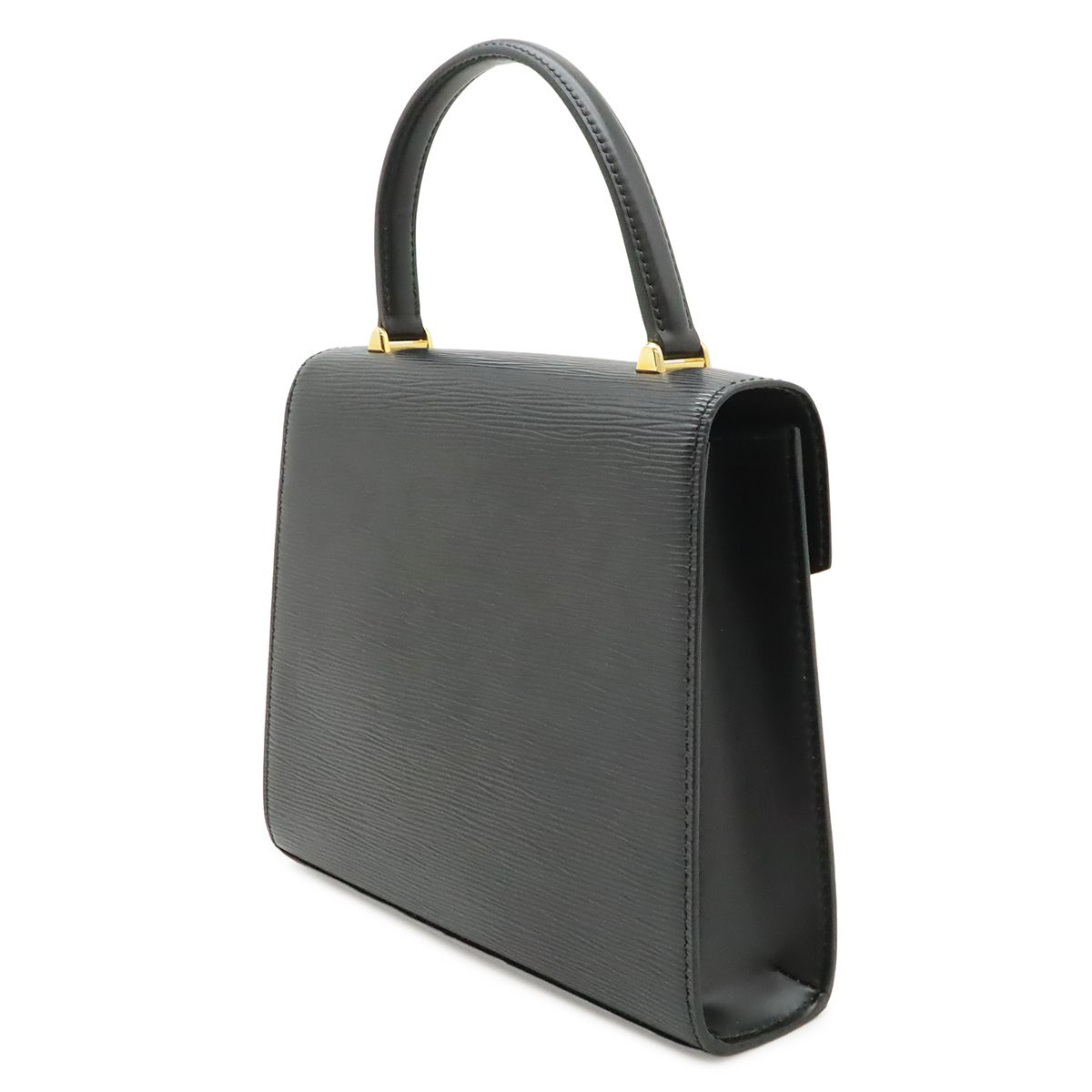 Louis Vuitton Epi Malesherbes Handbag Flap Bag Leather Noir Black Gold — view 2