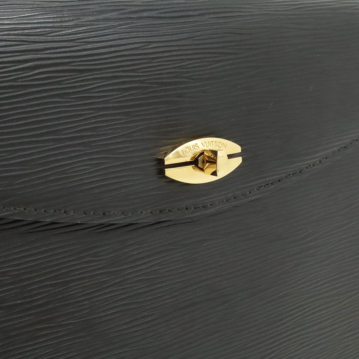 Louis Vuitton Epi Malesherbes Handbag Flap Bag Leather Noir Black Gold — view 9