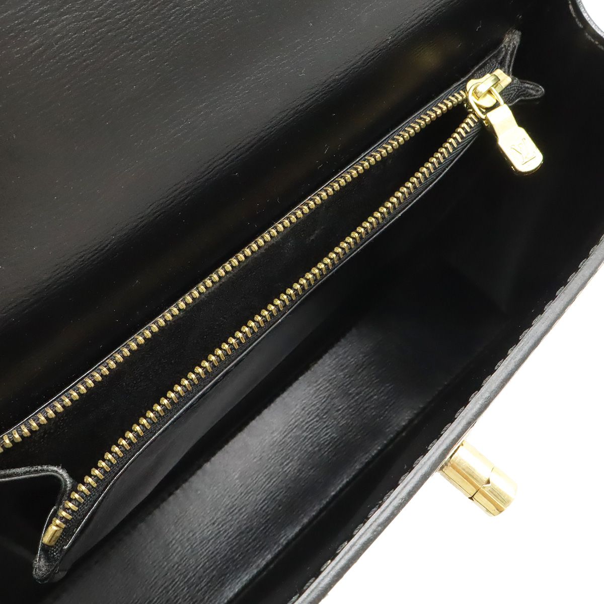 Louis Vuitton Epi Malesherbes Handbag Flap Bag Leather Noir Black Gold — view 7