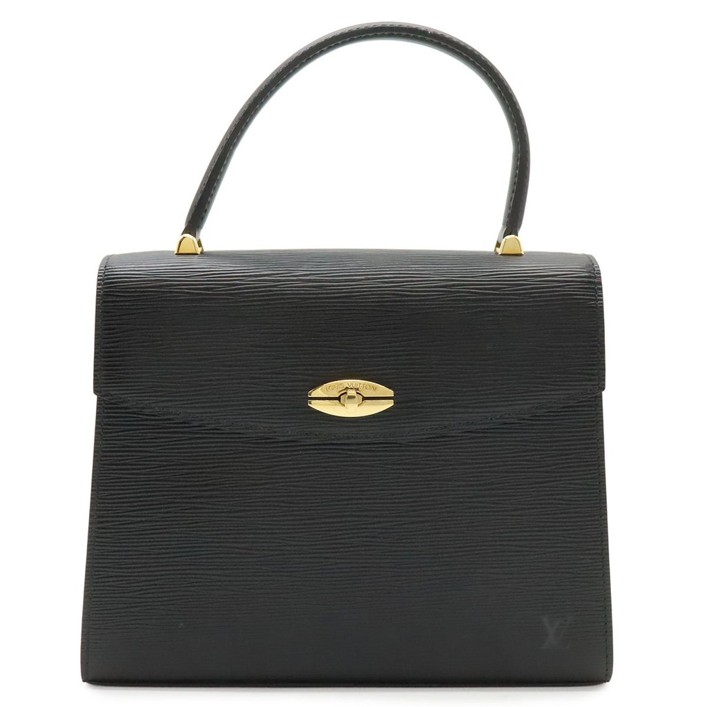 Louis Vuitton Epi Malesherbes Handbag Flap Bag Leather Noir Black Gold