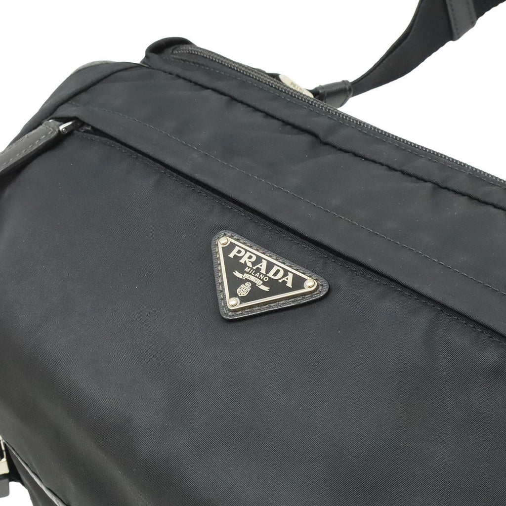 Prada Triangle Logo Belt Bag Nylon Leather Black — view 6