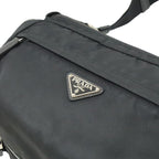 Prada Triangle Logo Belt Bag Nylon Leather Black — view 6