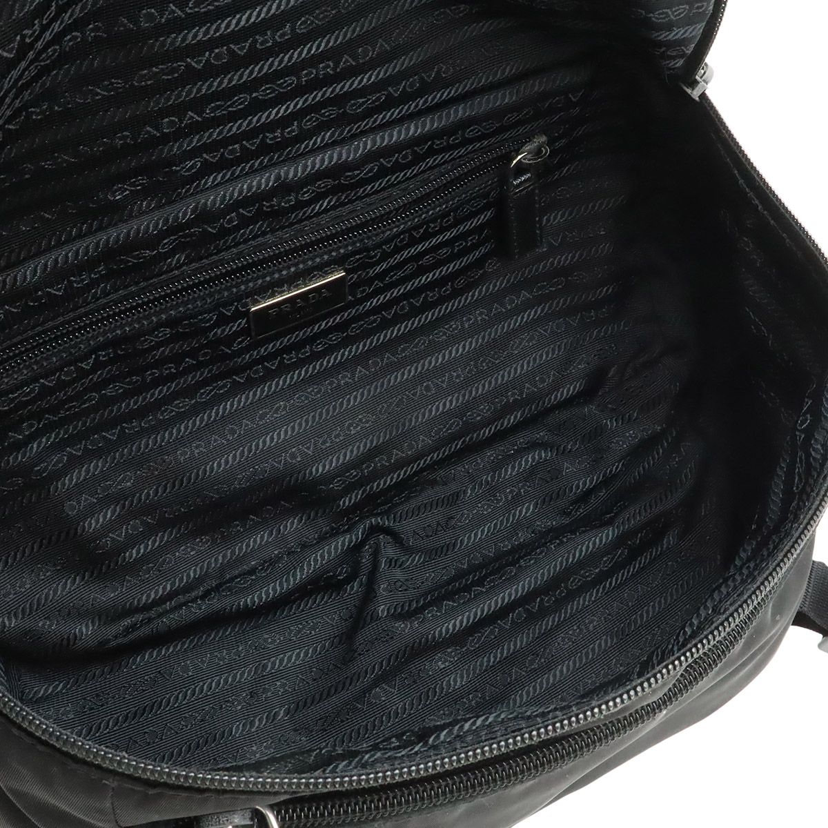Prada Triangle Logo Belt Bag Nylon Leather Black — view 8