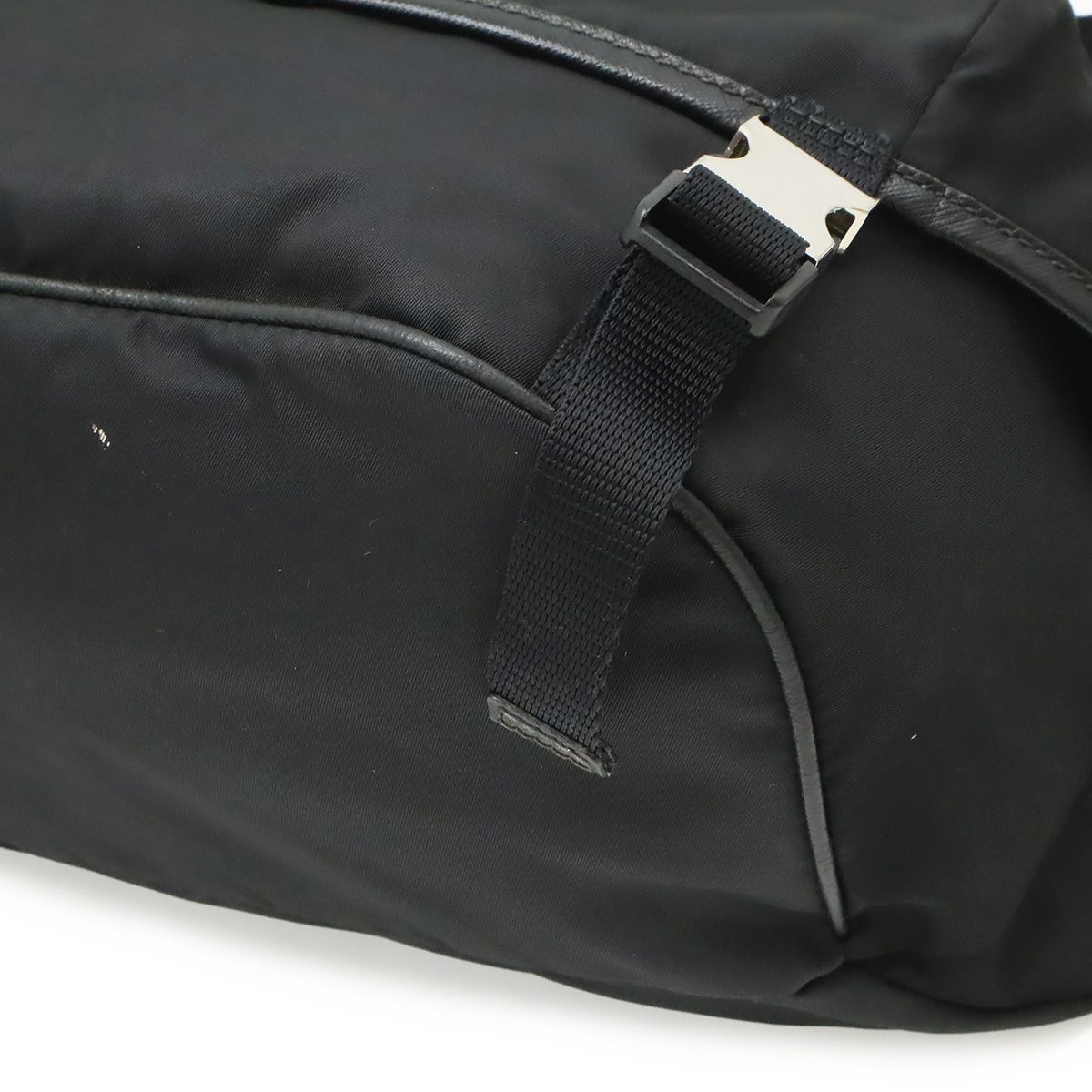 Prada Triangle Logo Belt Bag Nylon Leather Black — view 3