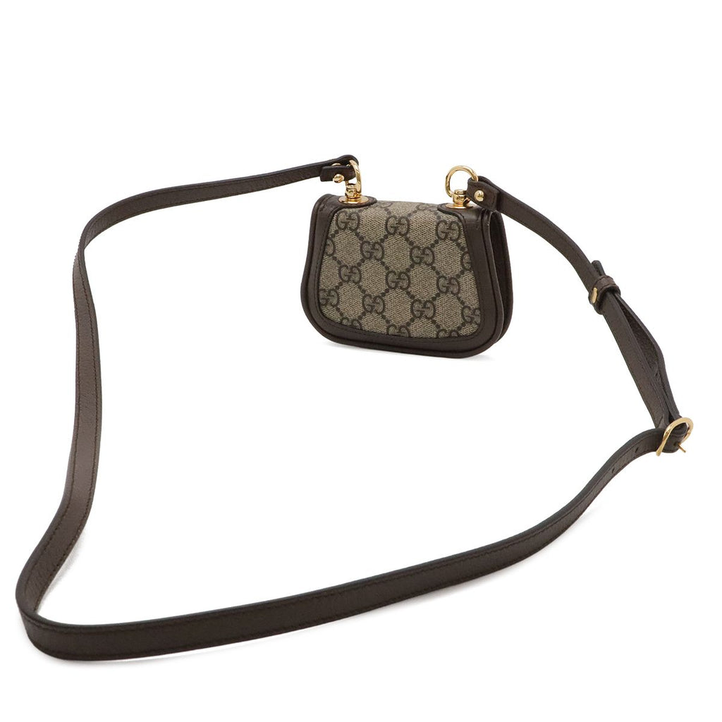 Gucci Blanc Di Interlocking GG Supreme Shoulder Pouch Bag Beige Brown Gold — view 2