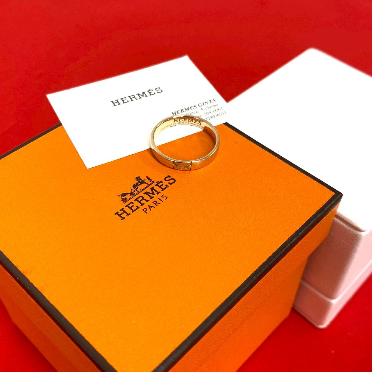 Hermes Ever Herakles Ring Gold Pink