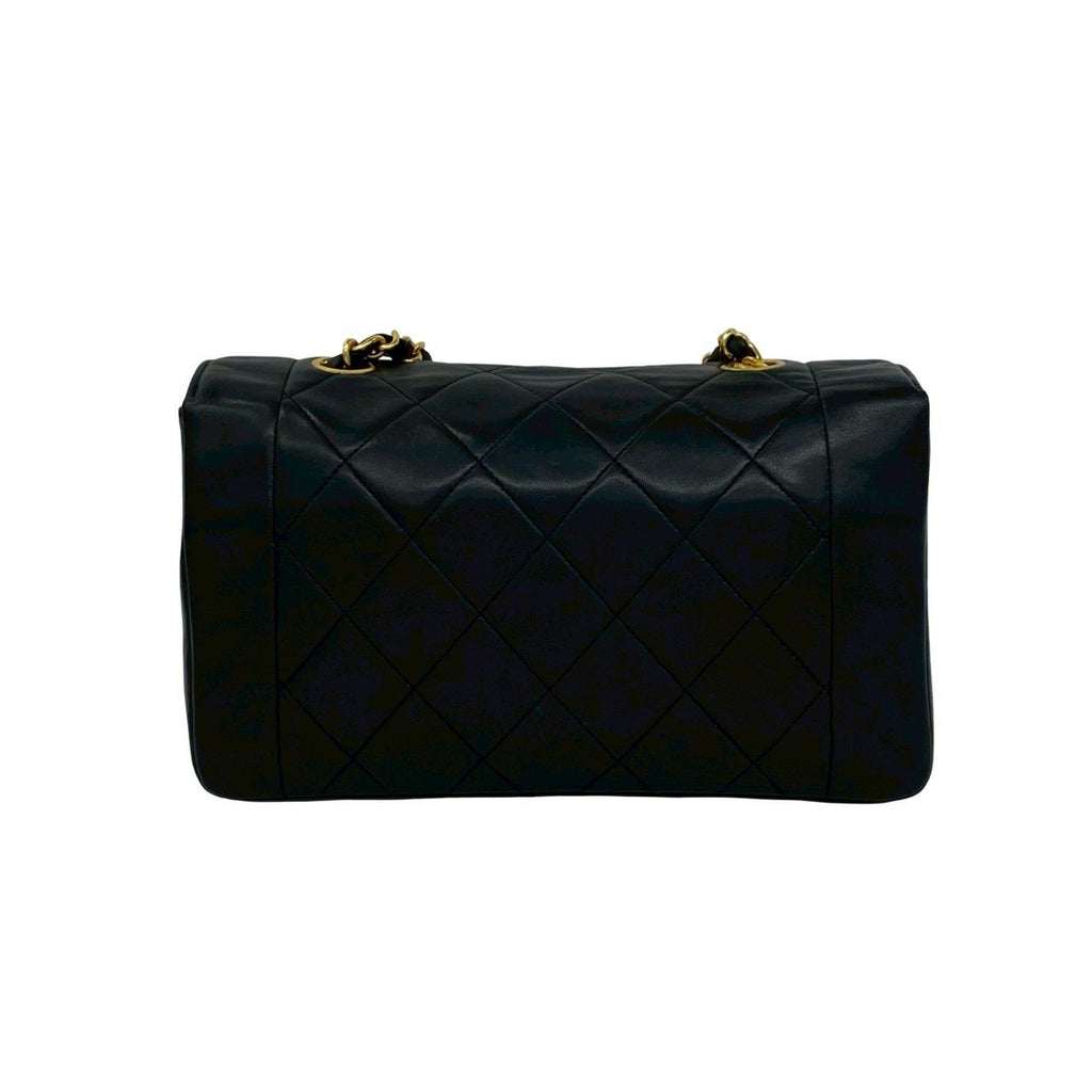 Chanel Card Quilted Diana Flap Coco Lambskin Chain Shoulder Bag Black — view 3