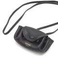 Celine Flap Neck Strap Coin Case Bag Charm Lambskin Calfskin Black Color Gold