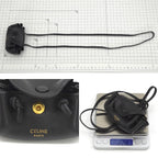Celine Flap Neck Strap Coin Case Bag Charm Lambskin Calfskin Black Color Gold — view 6
