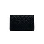 Chanel Card Quilted Coco Caviar Leather Chain Mini Shoulder Bag Wallet Black — view 3