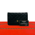 Chanel Card Quilted Coco Caviar Leather Chain Mini Shoulder Bag Wallet Black