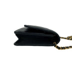 Chanel Card Quilted Coco Caviar Leather Chain Mini Shoulder Bag Wallet Black — view 6