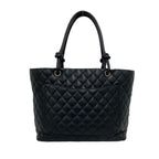 Chanel With Card Cambon Line CC Logo Leather Tote Black — view 3