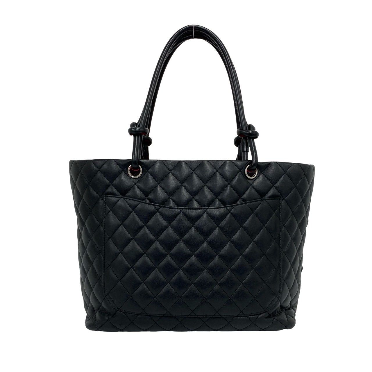 Chanel With Card Cambon Line CC Logo Leather Tote Black — view 3