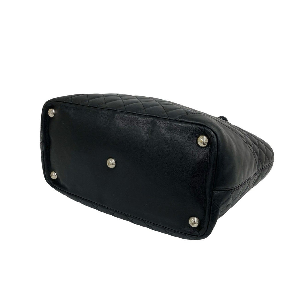 Chanel With Card Cambon Line CC Logo Leather Tote Black — view 8