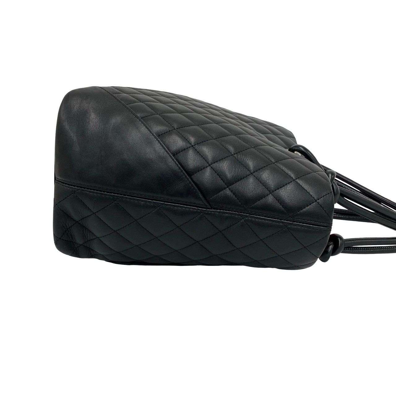 Chanel With Card Cambon Line CC Logo Leather Tote Black — view 6