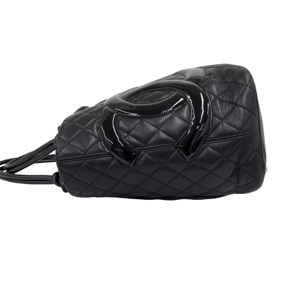 Chanel With Card Cambon Line CC Logo Leather Tote Black — view 5