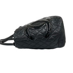 Chanel With Card Cambon Line CC Logo Leather Tote Black — view 5