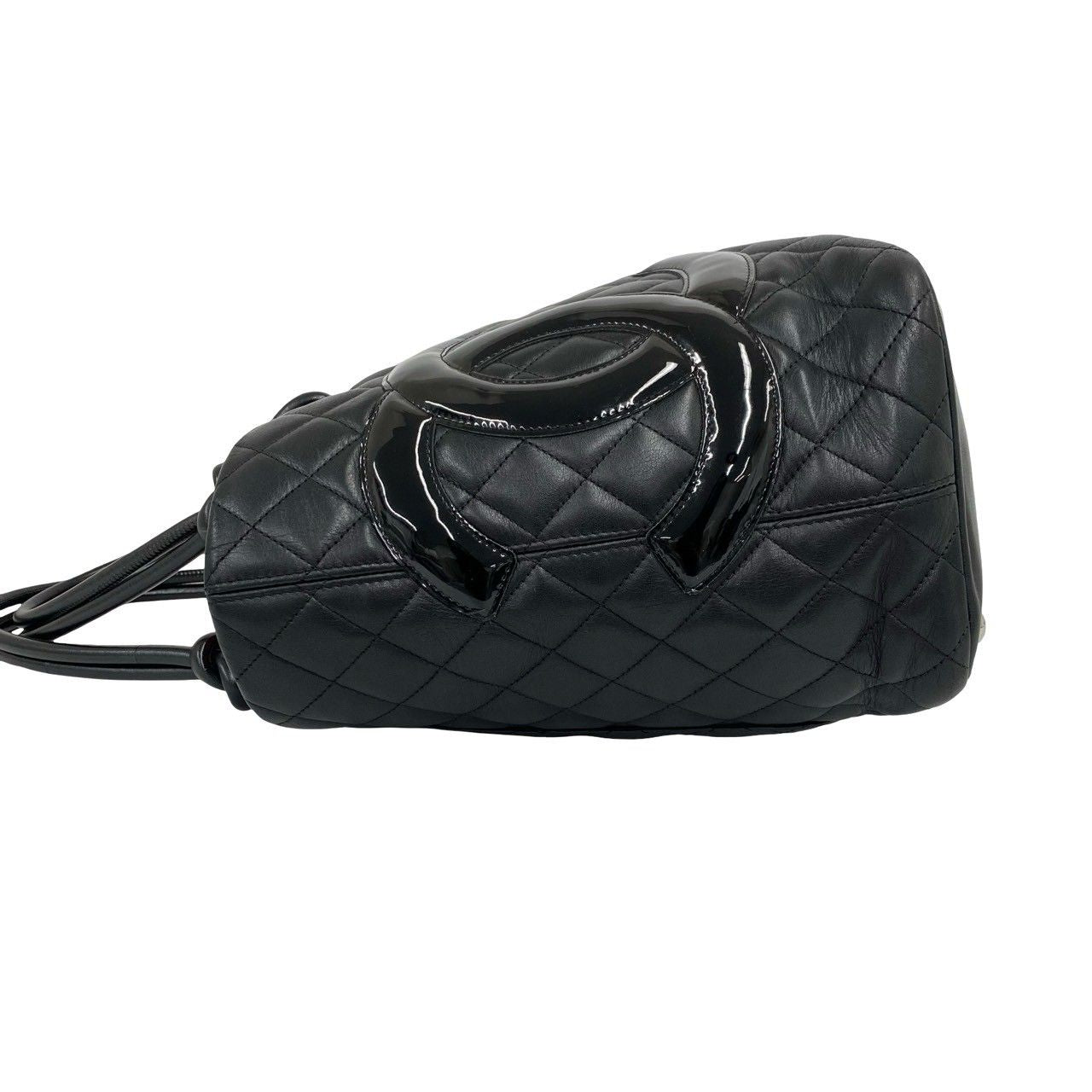 Chanel With Card Cambon Line CC Logo Leather Tote Black — view 5