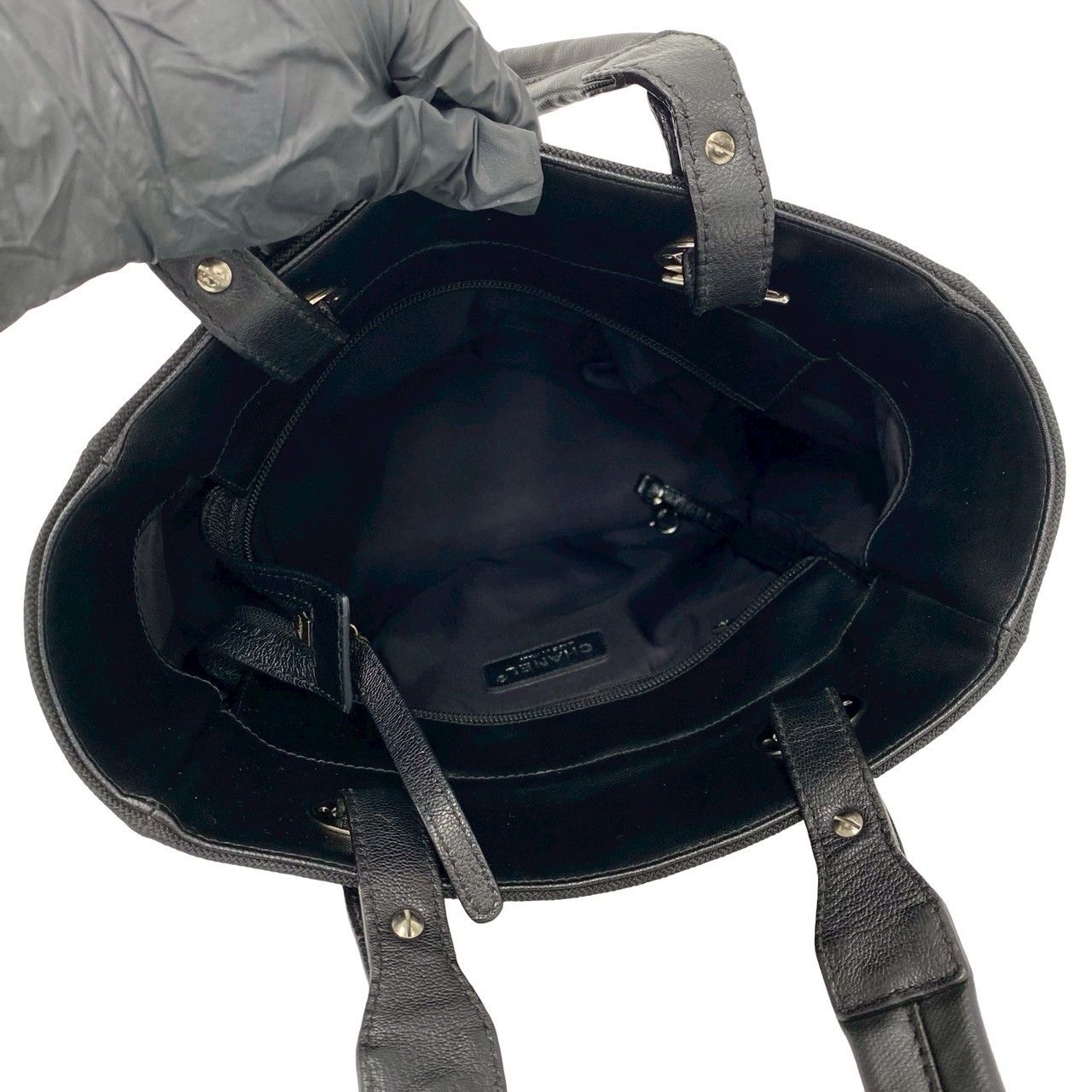 Chanel Paris Biarritz PM Leather Tote Black — view 9