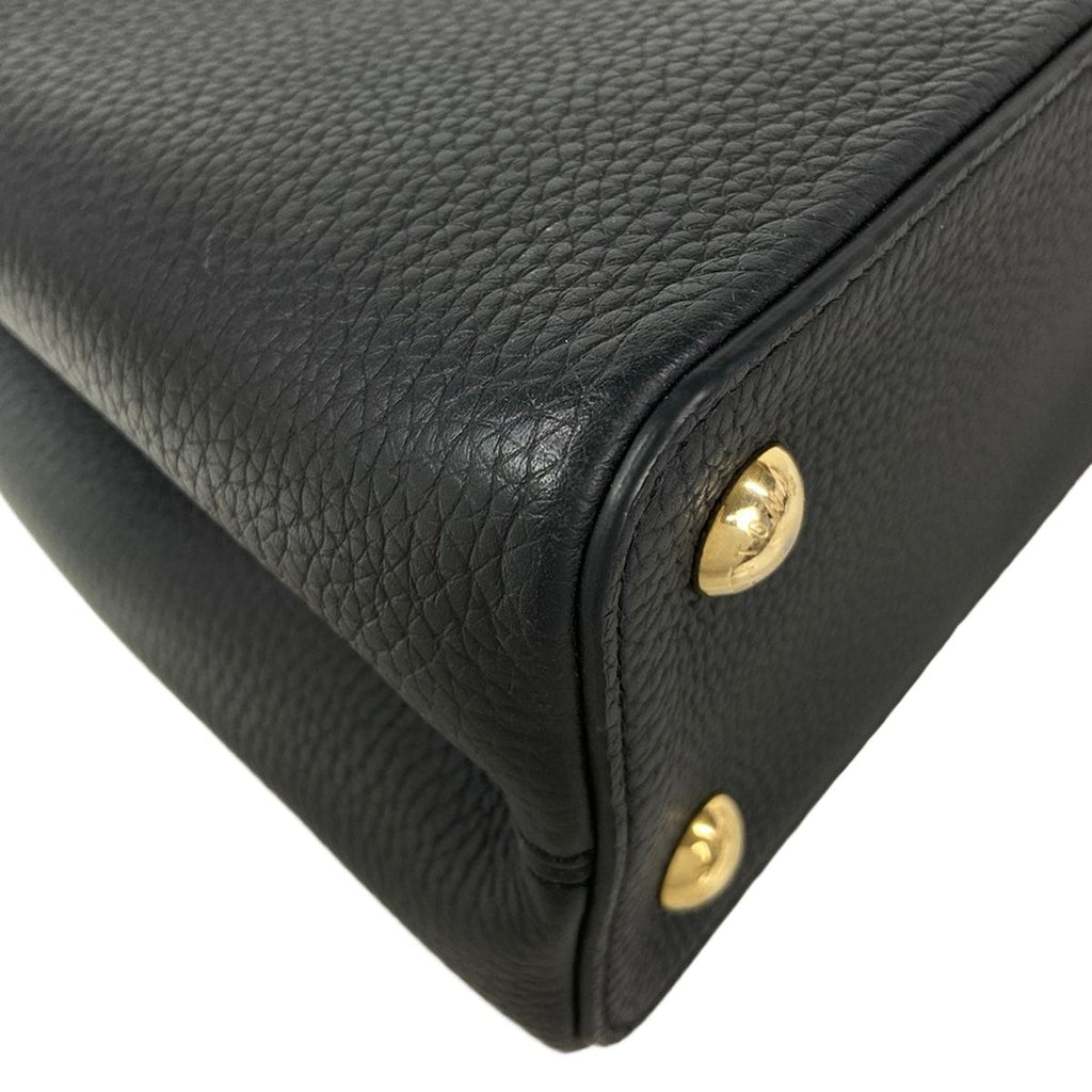 Louis Vuitton Handbag Capucines MM Black Leather Cowhide — view 9