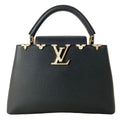 Louis Vuitton Handbag Capucines MM Black Leather Cowhide