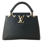Louis Vuitton Handbag Capucines MM Black Leather Cowhide