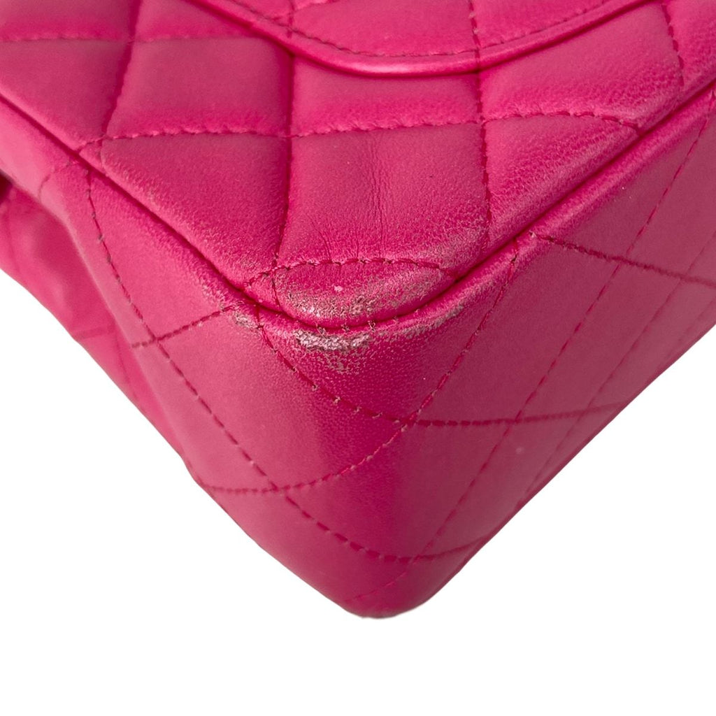 Chanel Shoulder Bag Mini Quilted Pink Chain Gold Lambskin — view 9